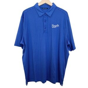Cutter and Buck Kansas City Royals Polo Shirt Mens XL Blue Pinstripe Golf